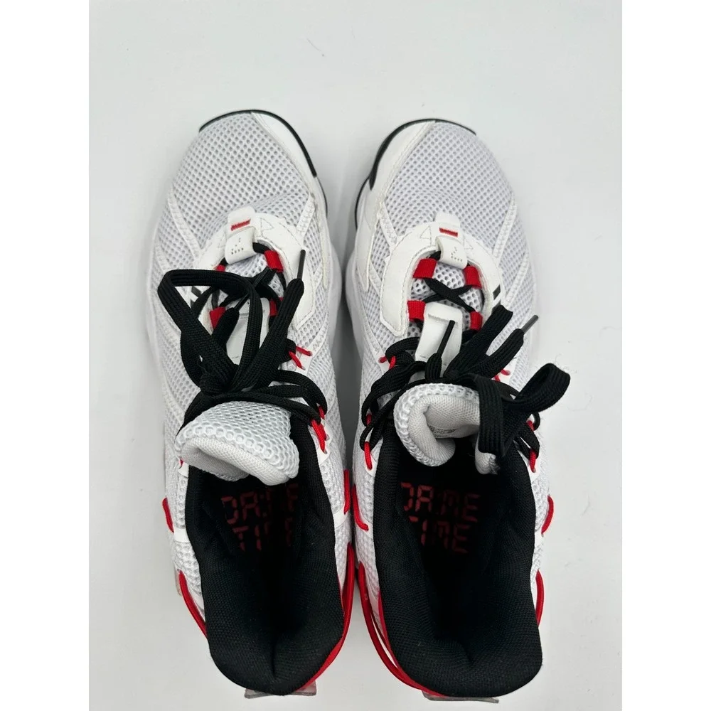 Adidas Dame 7 Men's Basketball Shoes‎ Cloud White Core Black Mid Top Sneakers